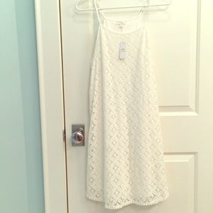 White Shift Dress, with lace pattern!